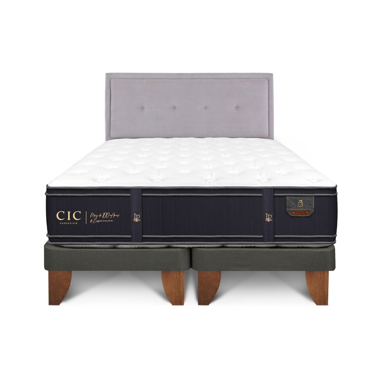 Cama Europea Cic Grand Premium / 2 Plazas / Base Dividida + Respaldo image number 0.0