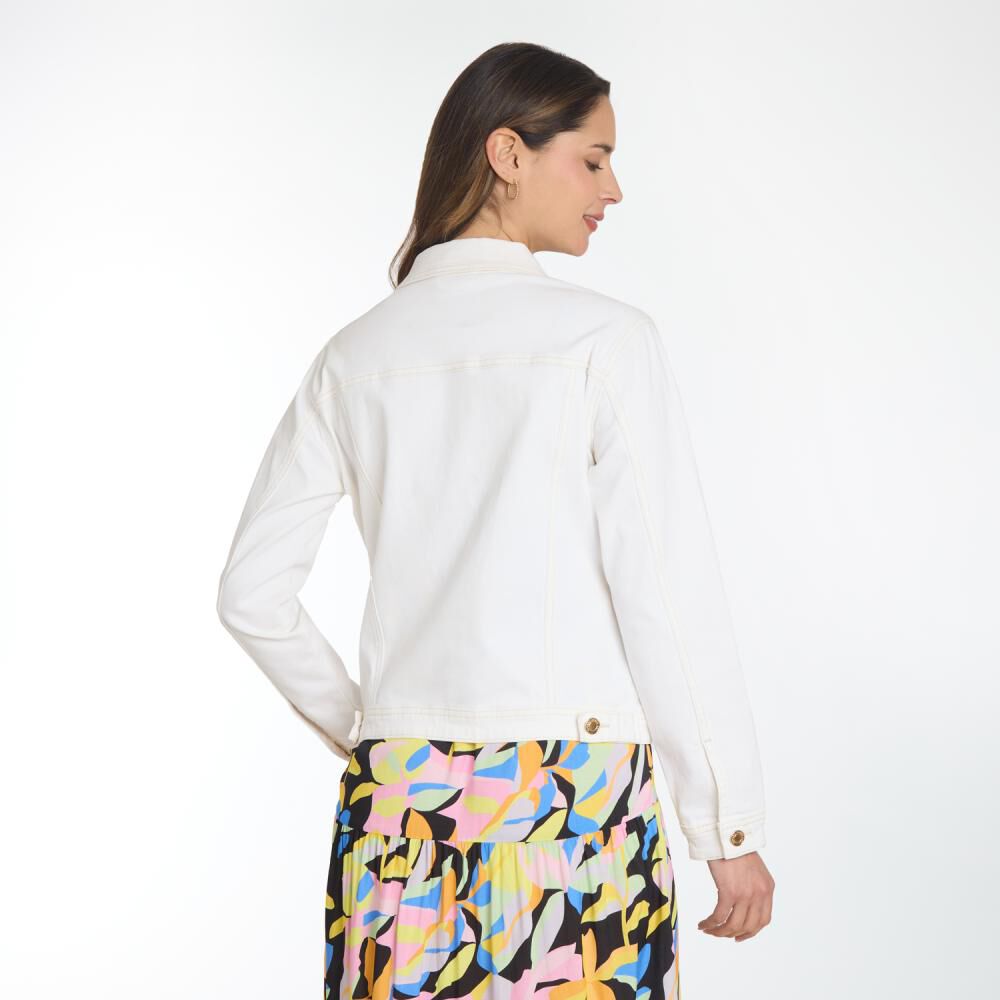 Chaqueta Denim Abotonada Con Bolsillos Mujer Kimera image number 3.0