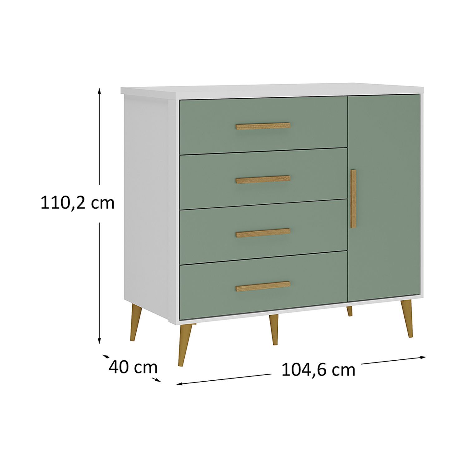 Comoda Di Poretti Design Kids / 1 Puerta / 4 Cajones image number 3.0