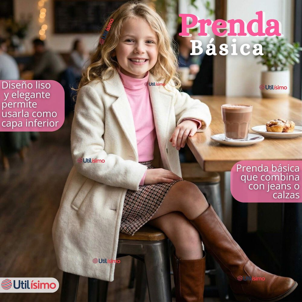 Pack 3 Poleras Camisetas Bamb&uacute; Rosadas Cuello Beatle Primera Capa Manga Larga Ni&ntilde;a image number 8.0