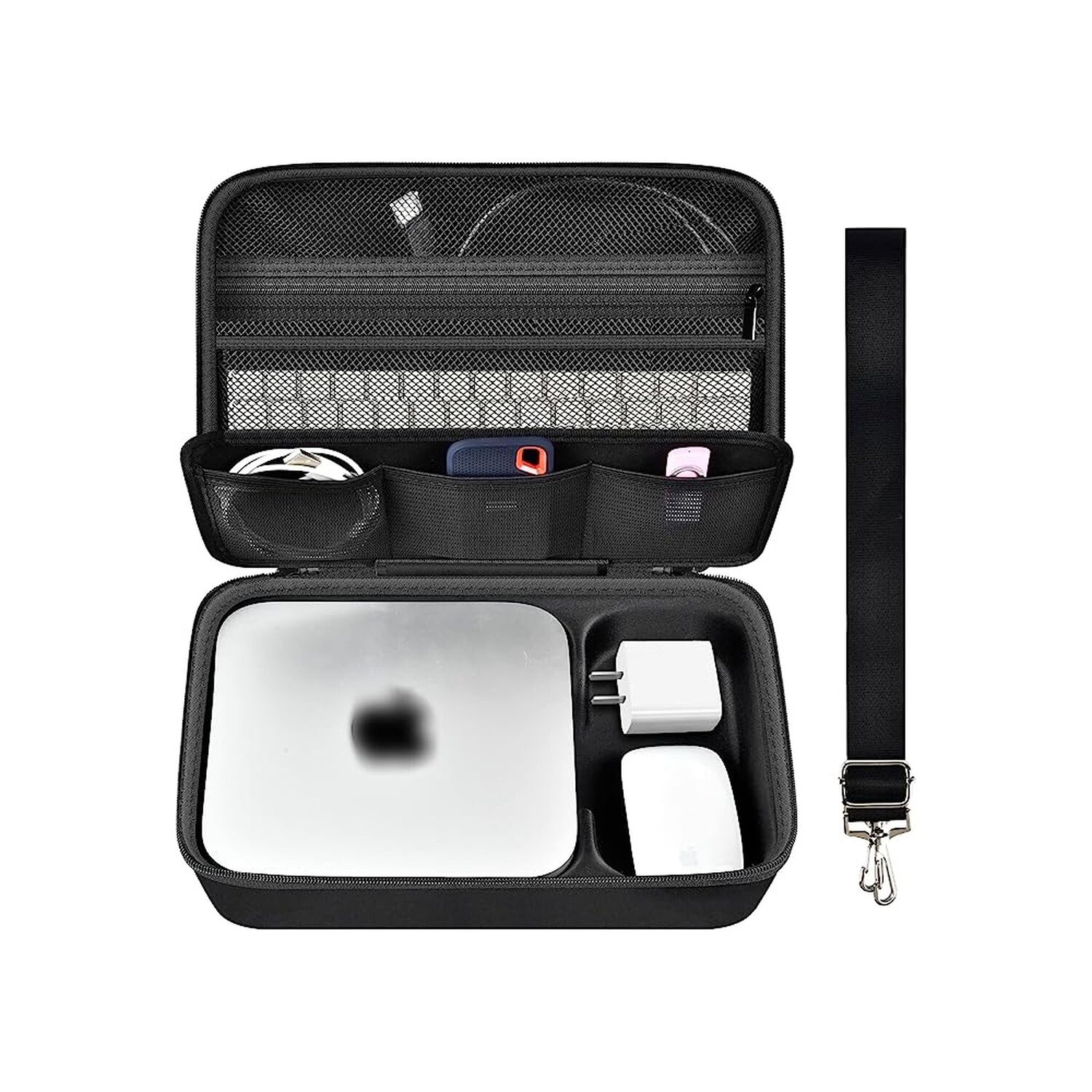 Funda Compatible Con Apple 2023 Mac Mini M2/mac Mini M1 Y Mac Mini, Organizador De Electr&oacute;nica Dura Para Accesorios - Negro image number 4.0