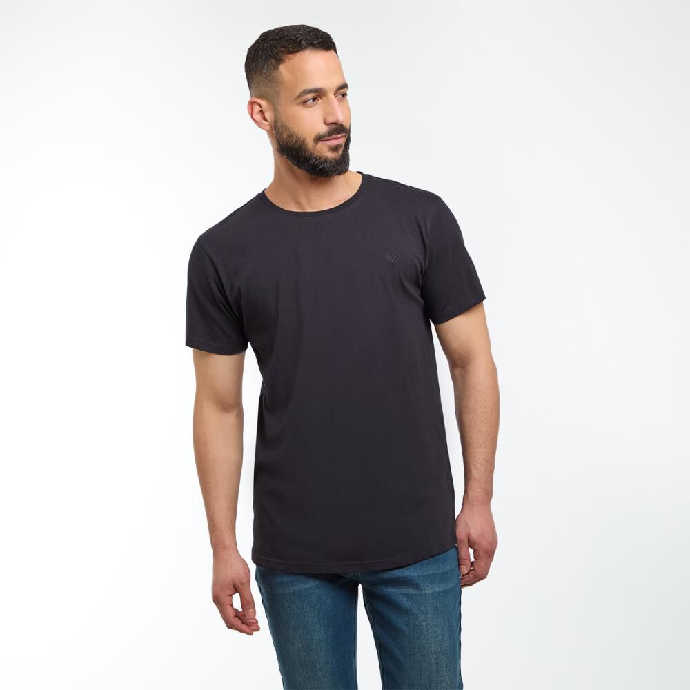 Polera Slim Fit Manga Corta Hombre Az Black image number 0.0