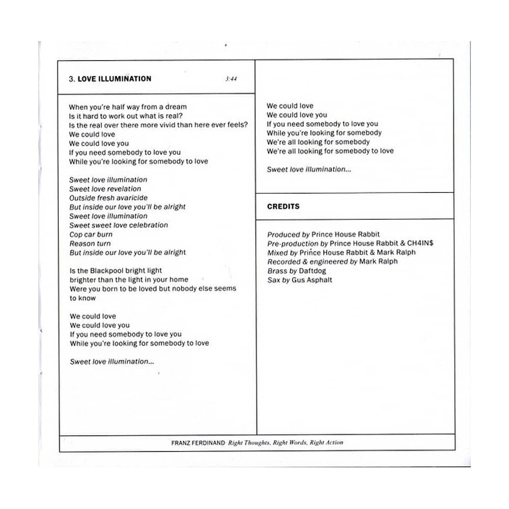 Franz Ferdinand - Right Thoughts, Right Words, Right Action | Cd image number 18.0