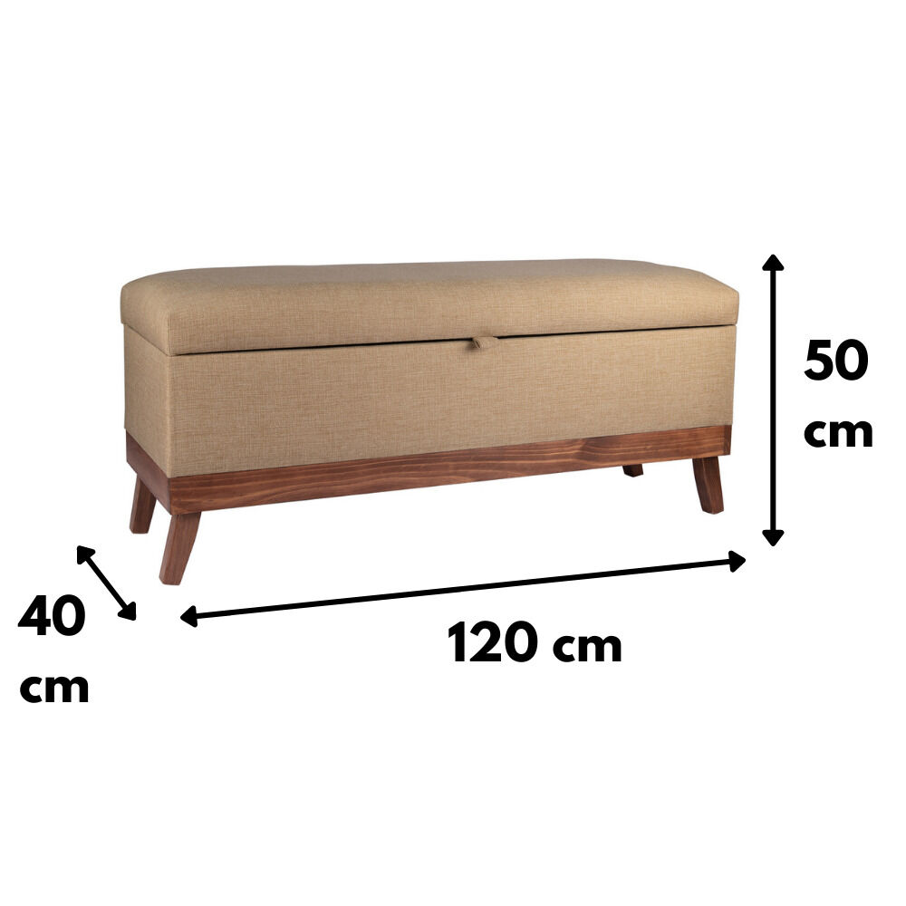 Banqueta Con Baúl Incy Beige Delta 120x40x50 Cm Máxima Design image number 3.0
