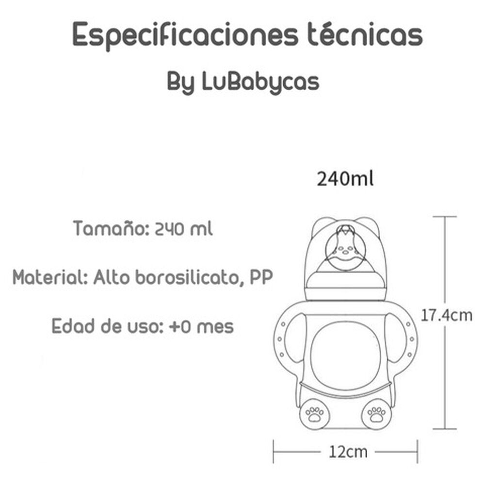 Mamaderas Con Chupetes Y Protector Lubabycas Rosada image number 6.0