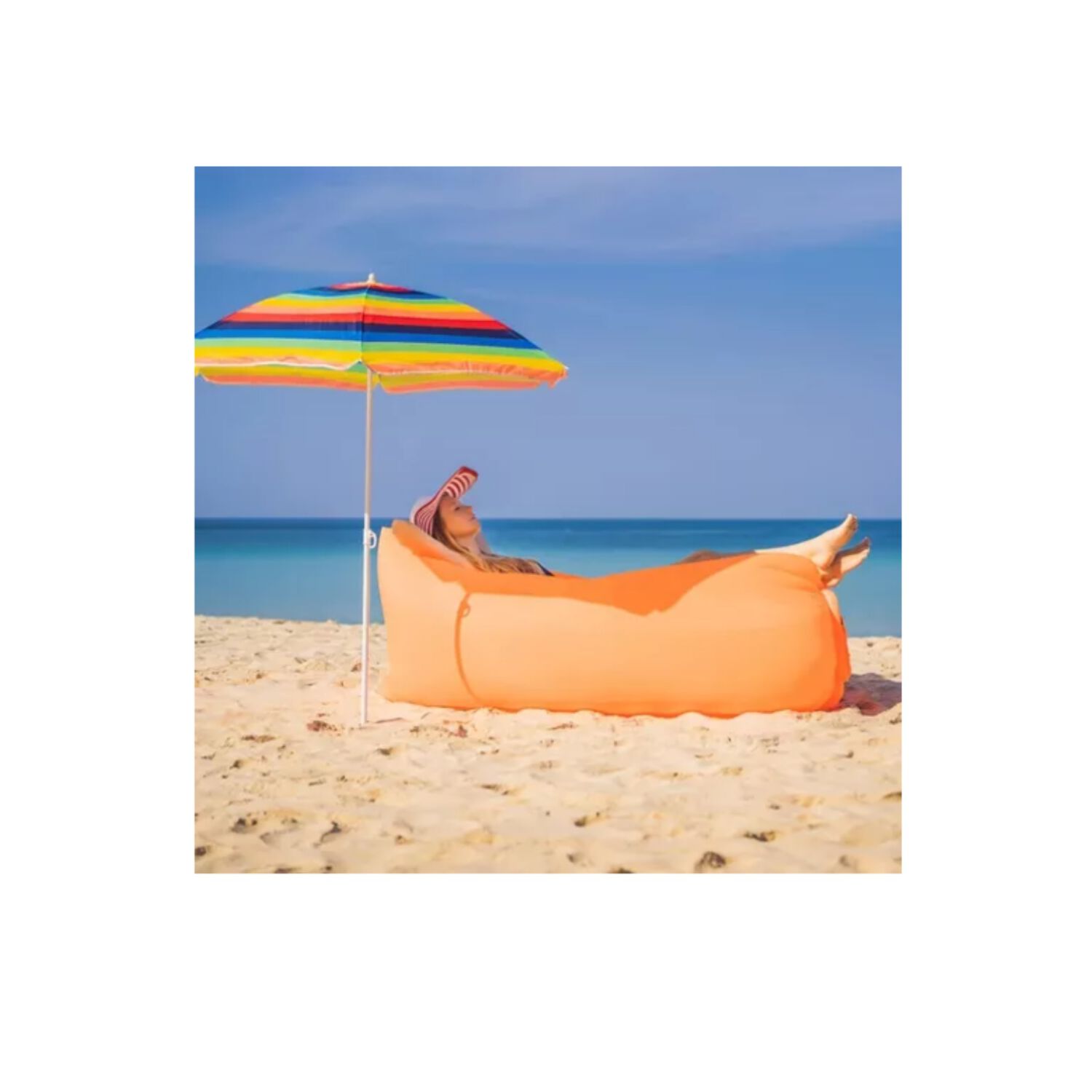 Sof&aacute; Sill&oacute;n Inflable Tumbona Coj&iacute;n Banano Camping Aire Playa image number 6.0