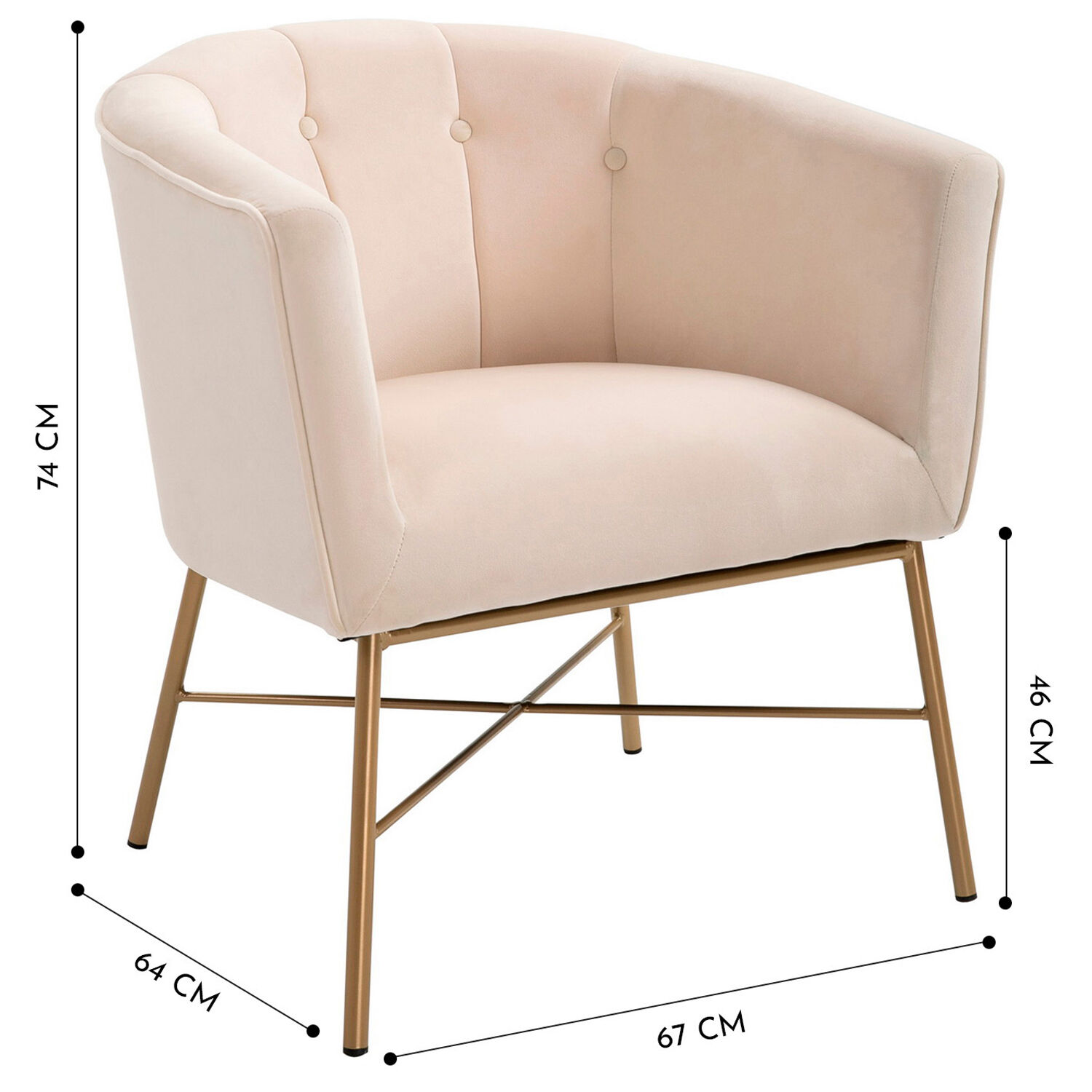 Poltrona Sitial Terciopelo Navona Beige image number 2.0