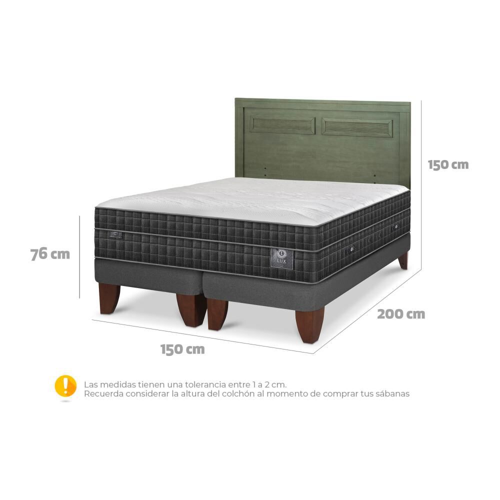 Cama Europea Cic Lux / 2 Plazas / Base Dividida + Respaldo image number 6.0