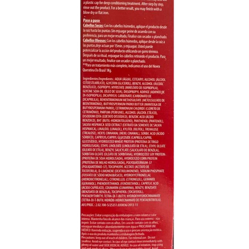 Tratamiento Recarga De Keratina Brasile&ntilde;a Novex 80gr.1 De 1000gr image number 1.0