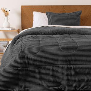 Plumon Corduroy Coral Sherpa 1.5 Plazas Marengo