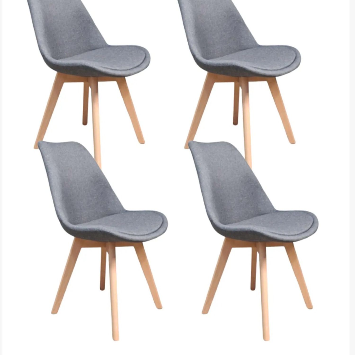 Pack 4 Sillas Tulip Lino Gris image number 0.0