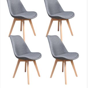 Pack 4 Sillas Tulip Lino Gris
