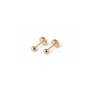 Aros Abridores Bolita 3mm N1 Oro 14k Beb&eacute; Ni&ntilde;a Hipoalerg&eacute;nic Dorado