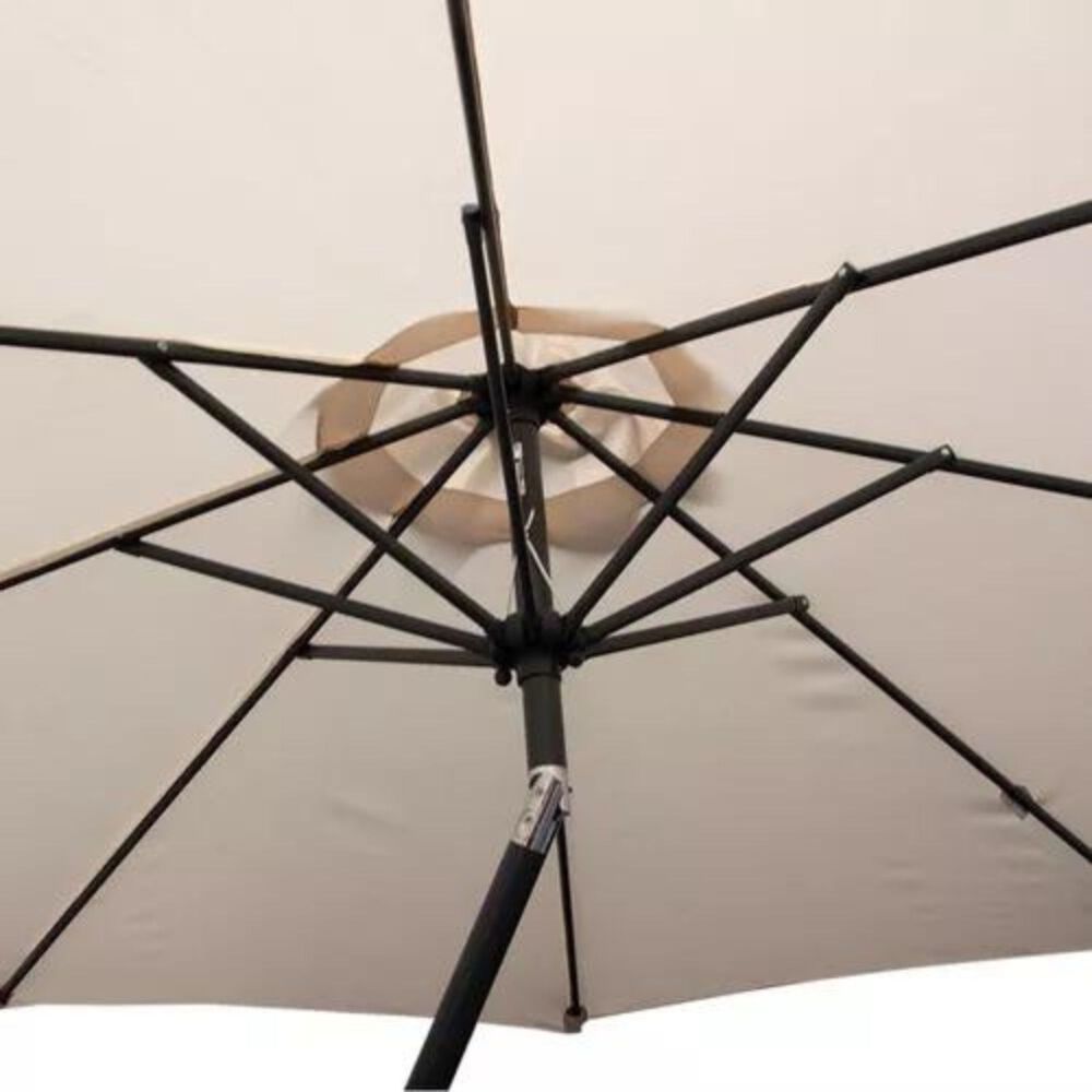 Quitasol Recto 2.7m Terraza Ajustable Plegable Rayos Uv Café image number 1.0
