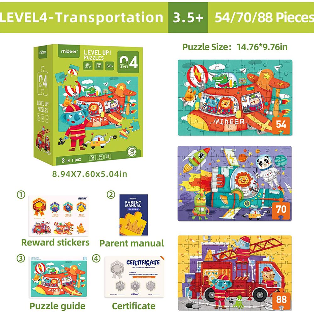 Level Up Puzzles Nivel 4 Vehiculos 3 Puzzles Mideer image number 1.0