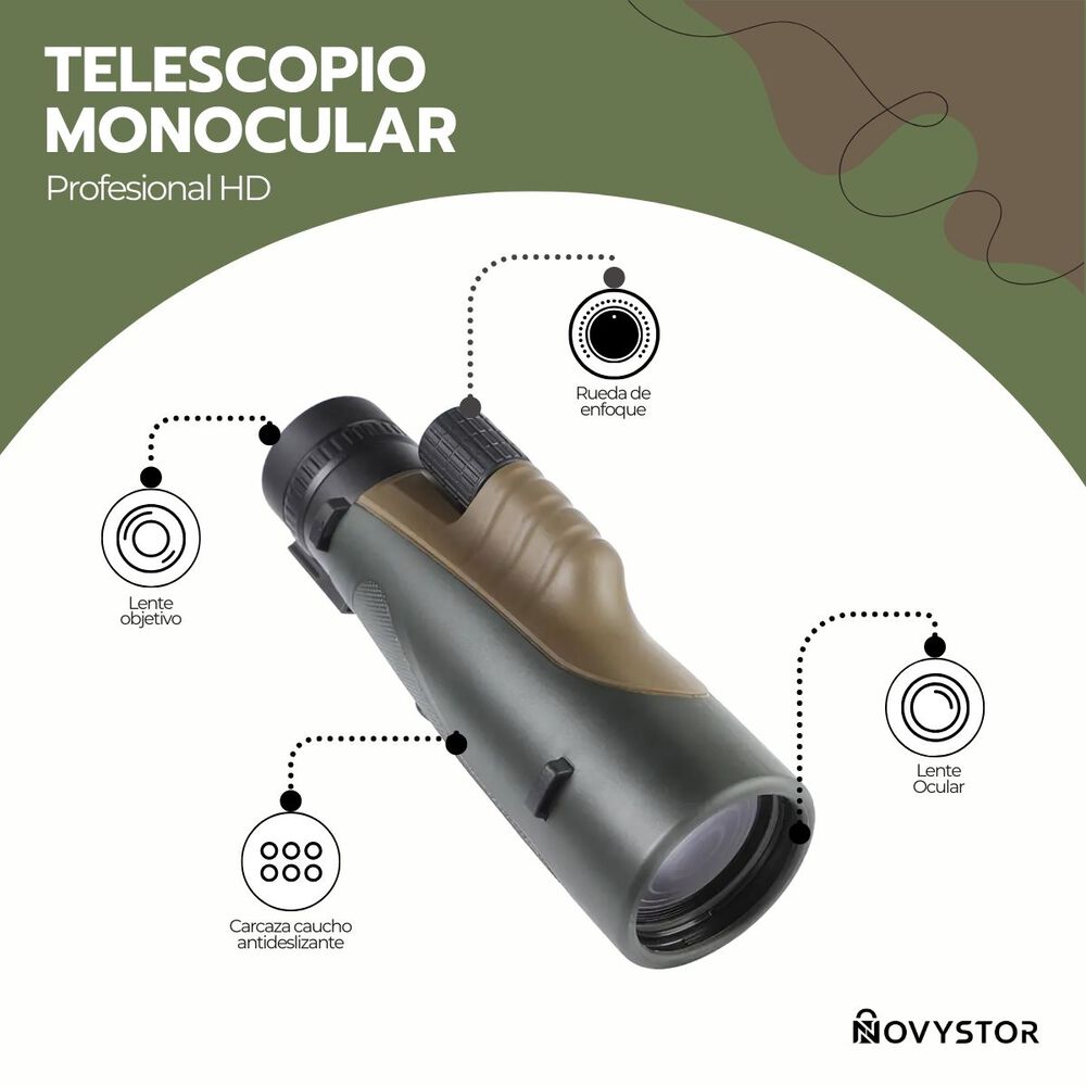 Telescopio Monocular Hd 50x Bak4 Impermeable Trípode image number 1.0