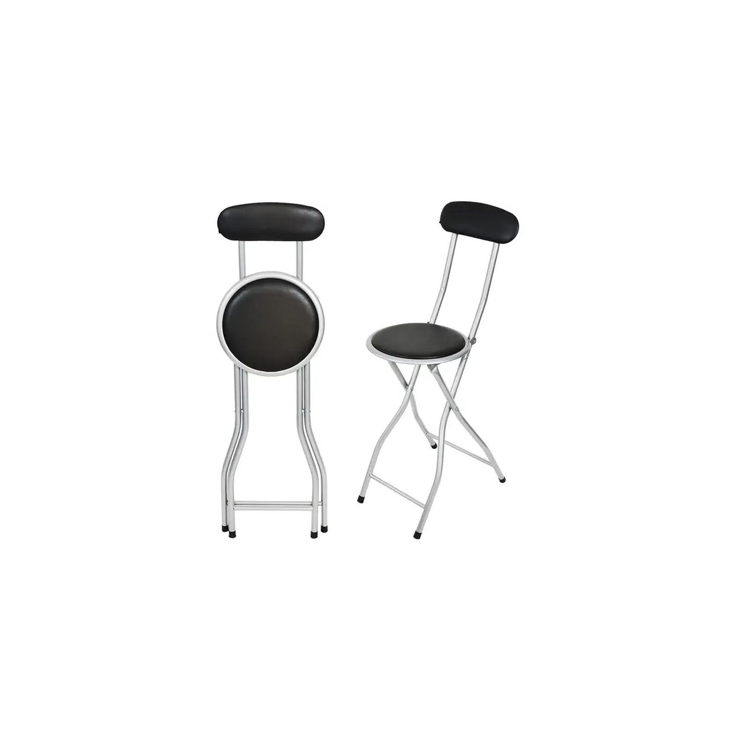 Silla Plegable Port&aacute;til Con Respaldo Multiuso Liviana Negro Y Gris image number 3.0