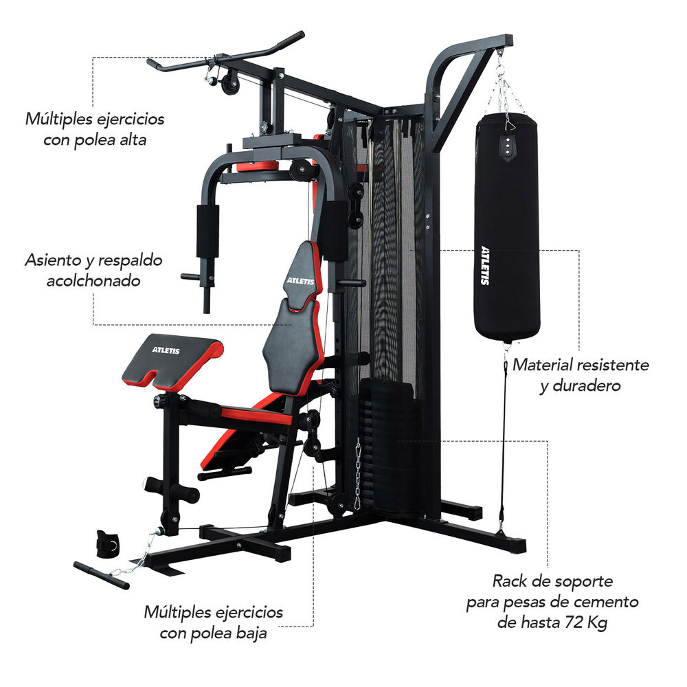 Home Gym Xtreme Force 400 - Todo En Uno 72kg image number 2.0