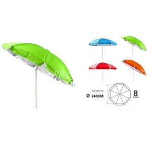 Sombrilla Reclinable 2.40 Mts Diametro Playa Camping Diseño Unicolor