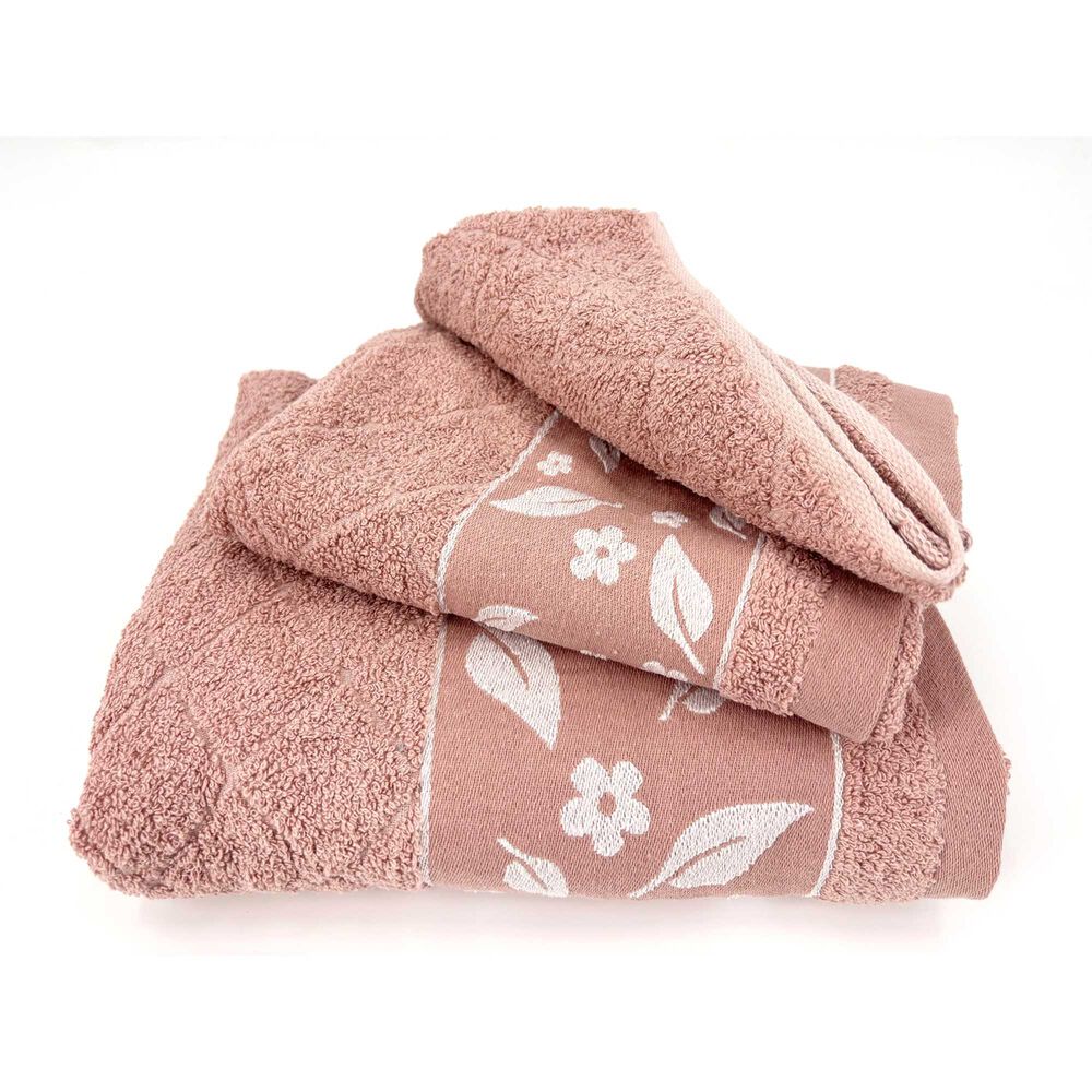 Juego Toalla Andes 2 Piezas Hojas Rosa image number 2.0