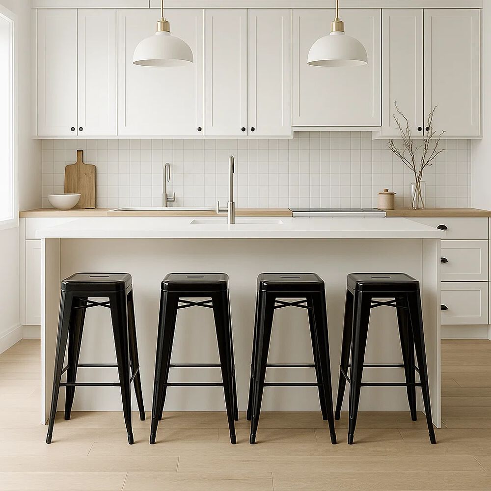 Pack De 4 Pisos Taburetes Tolix Altos - Negro image number 2.0