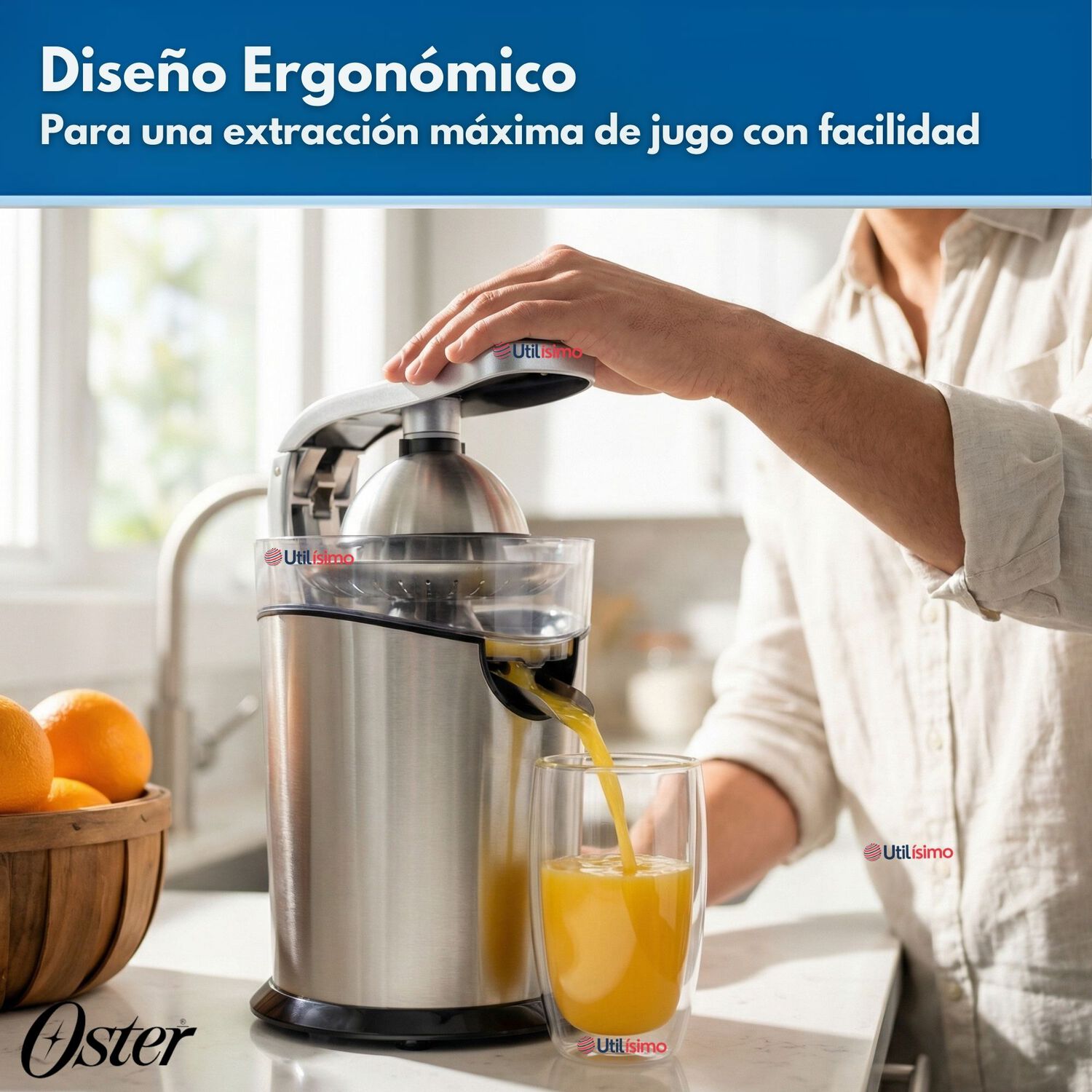 Exprimidor De C&iacute;tricos Oster De Acero Inoxidable Fpstju4200 Versi&oacute;n 2026 image number 5.0