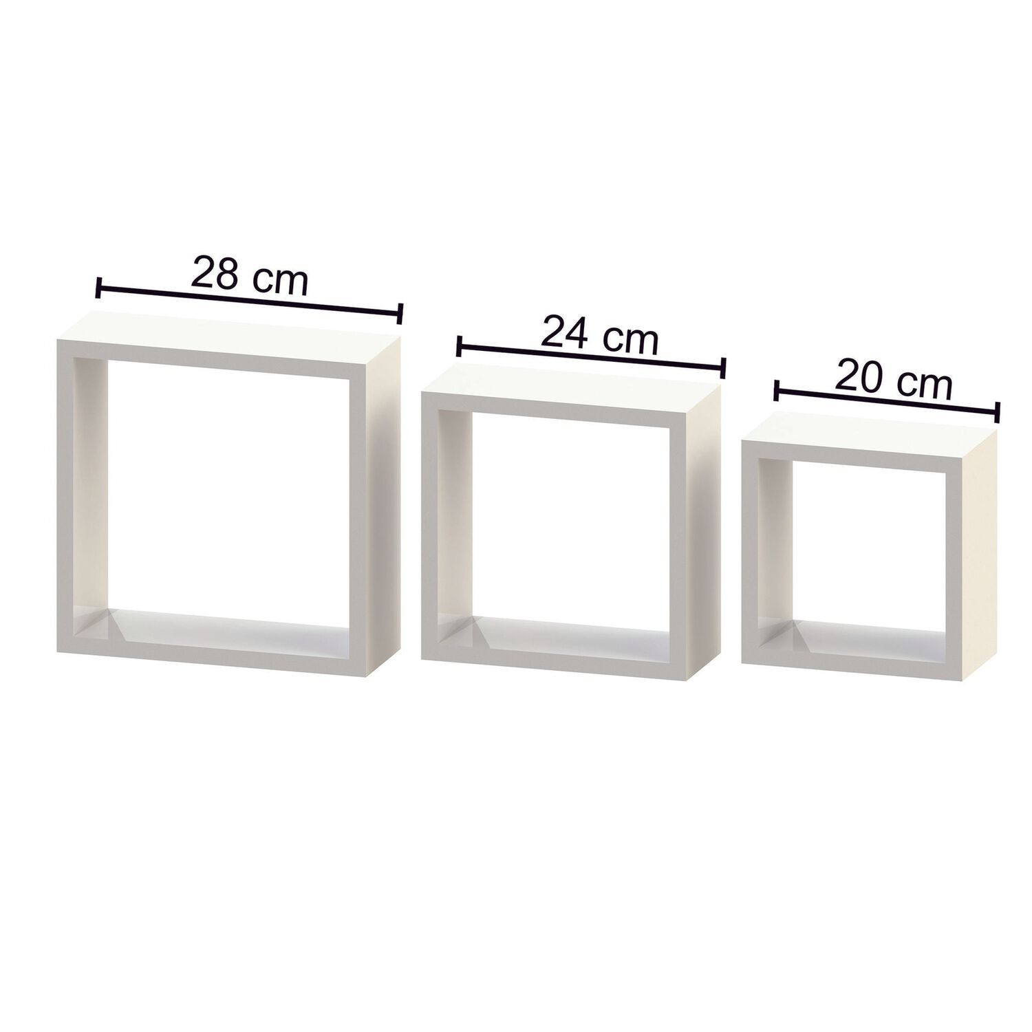 Repisa Tipo Cubos X 3 28cm-24cm-20cm Blanco - Brasforma image number 2.0
