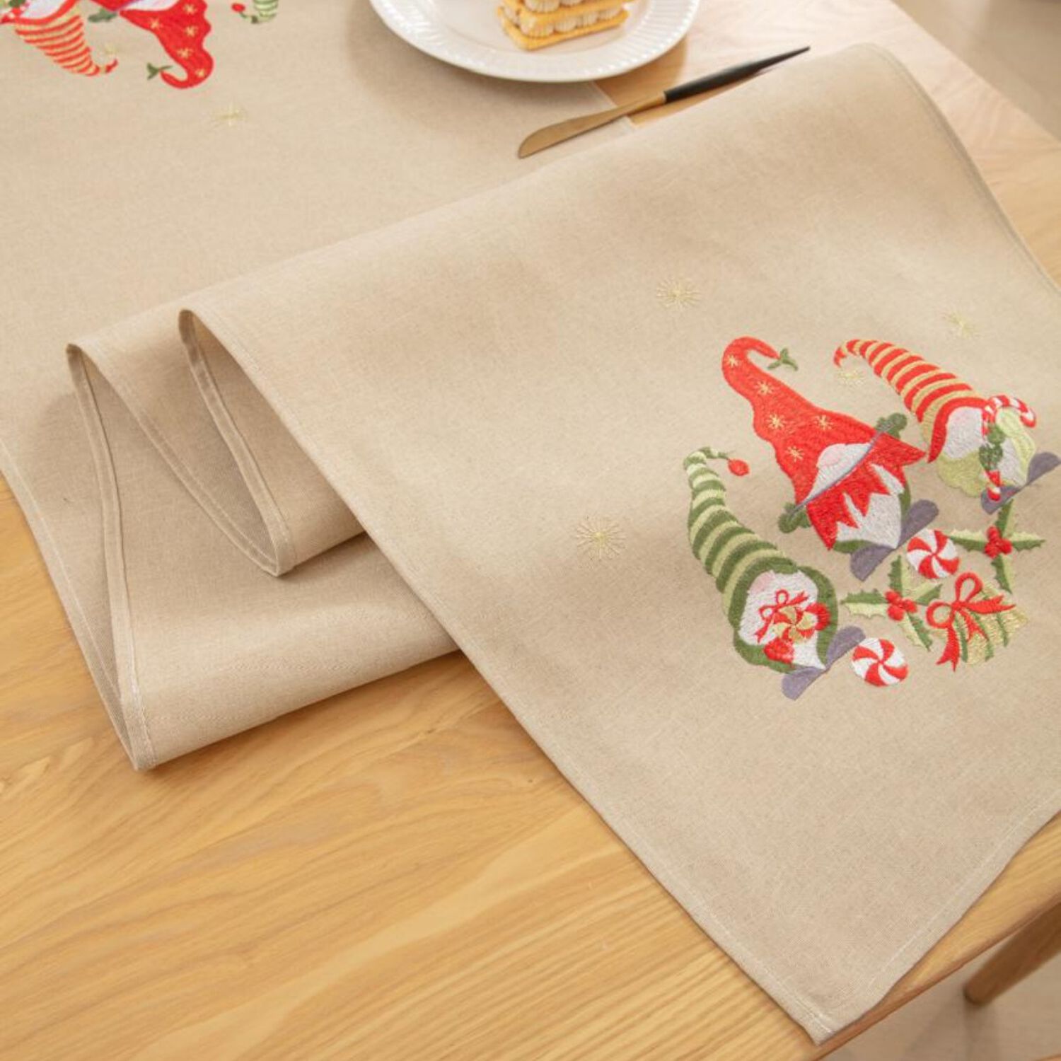 Camino De Mesa Navide&ntilde;o 36x180 Cm Dise&ntilde;o En Arpillera Ideal Para Decoraci&oacute;n Md04 image number 2.0