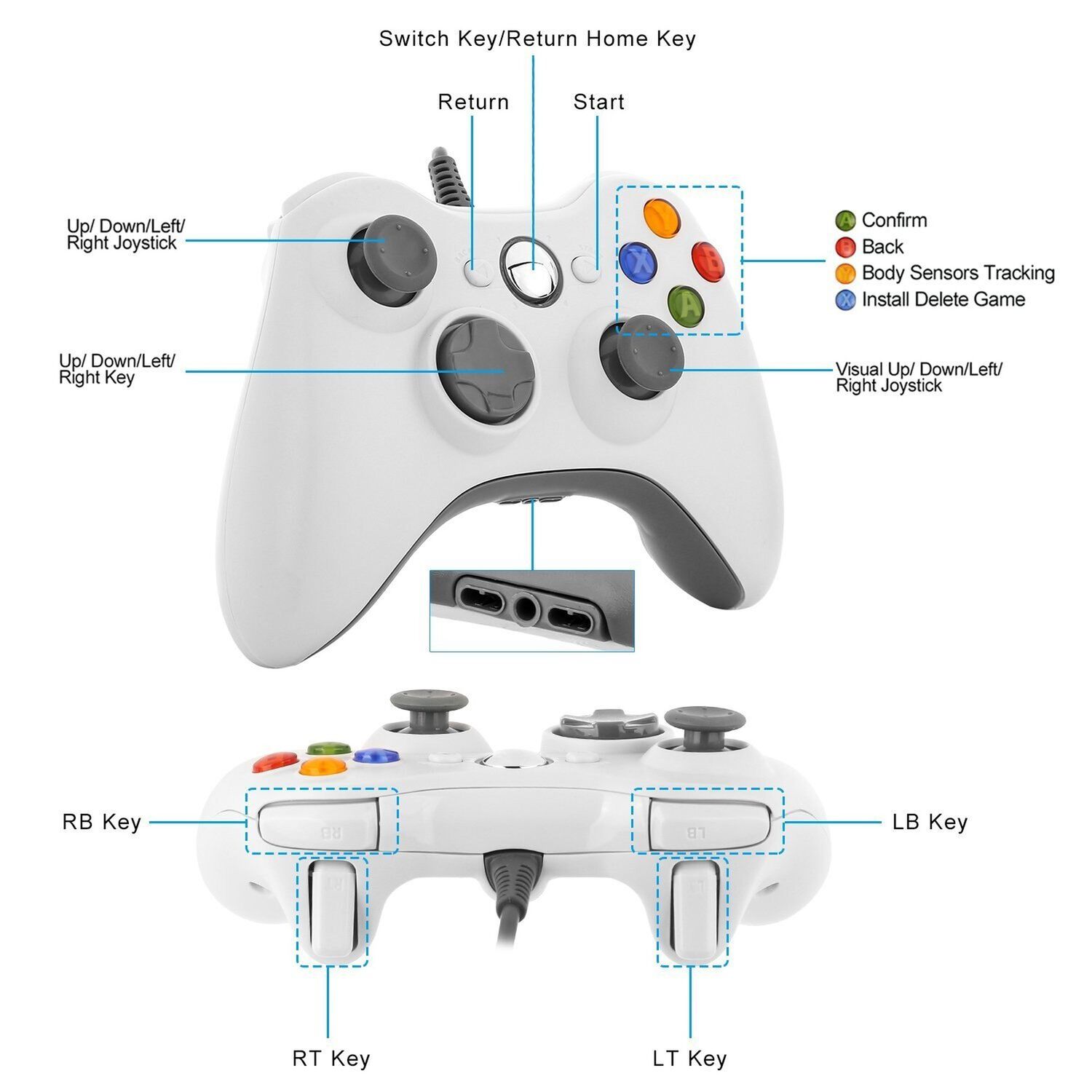 Joystick Usb Para Xbox 360 & Pc Wired Edition X-360 White image number 5.0