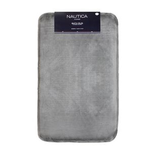 Alfombra De Ba&ntilde;o Nautica Home Flannel 50x80cm Absorbente Gris