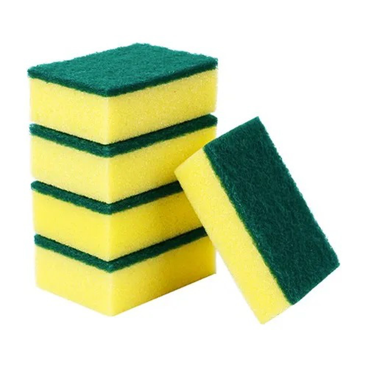 Esponjas Para Lavar Loza Fibra Gruesa 4 Unidades Esponja De Cocina Amarilla Resistente image number 0.0