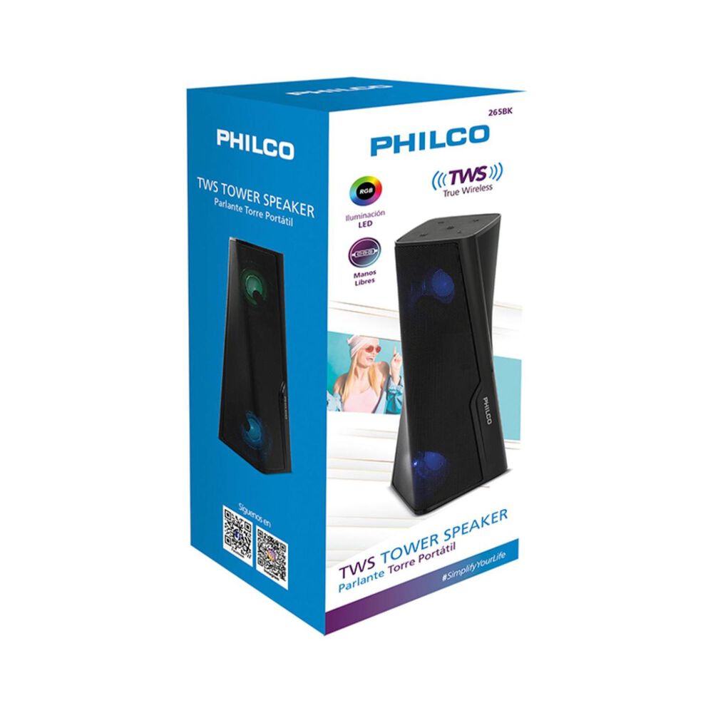 Parlante Bluetooth Tower Rgb Usb Aux Tws Negro 265bk image number 1.0