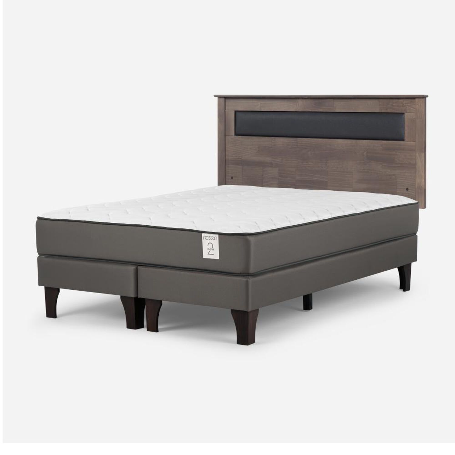 Cama Europea Rosen New Style 2 Plus / 2 Plazas / Base Dividida + Respaldo image number 2.0