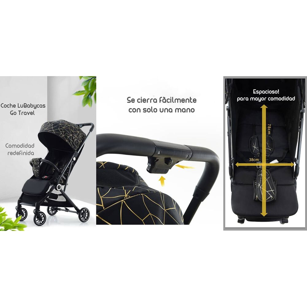 Coche De Paseo &Uacute;ltra Compacto Lubabycas Go Travel Negro image number 6.0