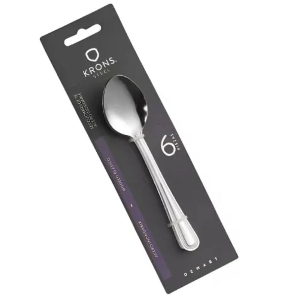 Set 6 Cucharas Krons Sopa Perlados Newcastle Blister Plateado image number 1.0