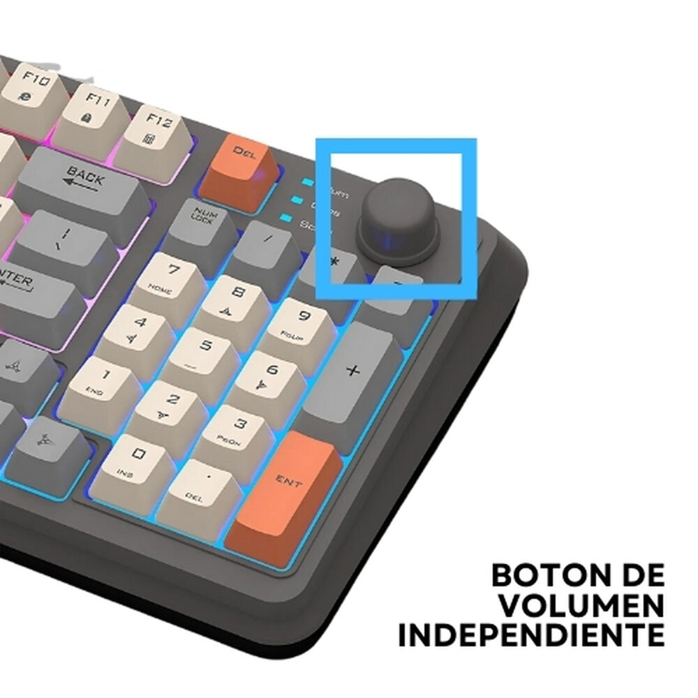 Teclado K82 Para Pc Con Luces Led Boton Volumen Giratorio image number 2.0