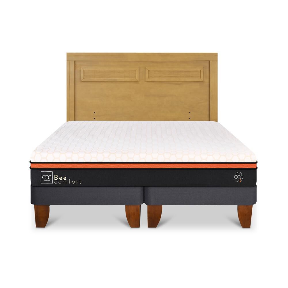 Cama Europea Cic Beecomfort / 2 Plazas / Base Dividida + Respaldo image number 0.0