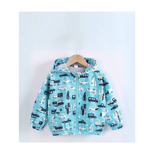Cortaviento Impermeable Chaqueta Estampado Ni&ntilde;o Y Beb&eacute; Turquoise Cars