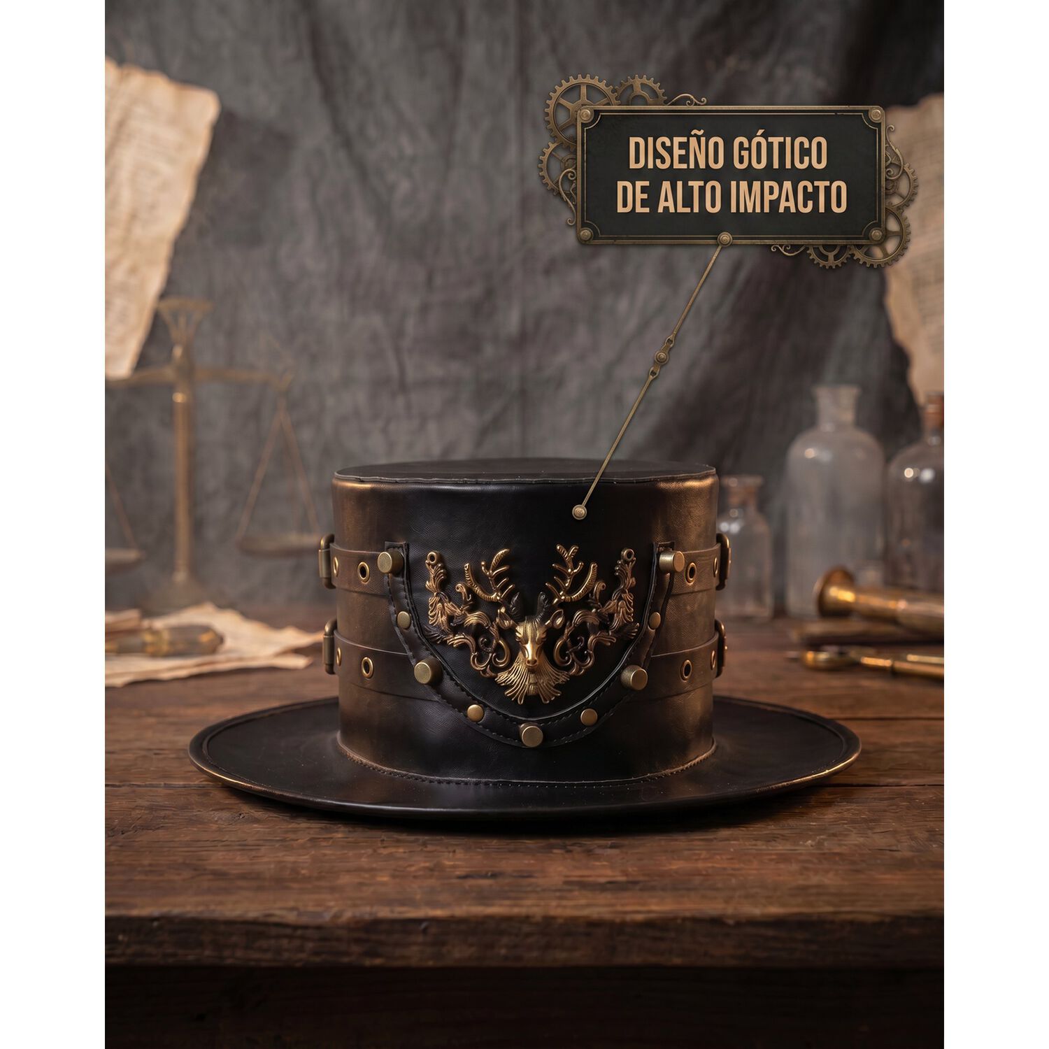 Sombrero Steampunk Disfraz Medico Peste Negra G&oacute;tico image number 8.0