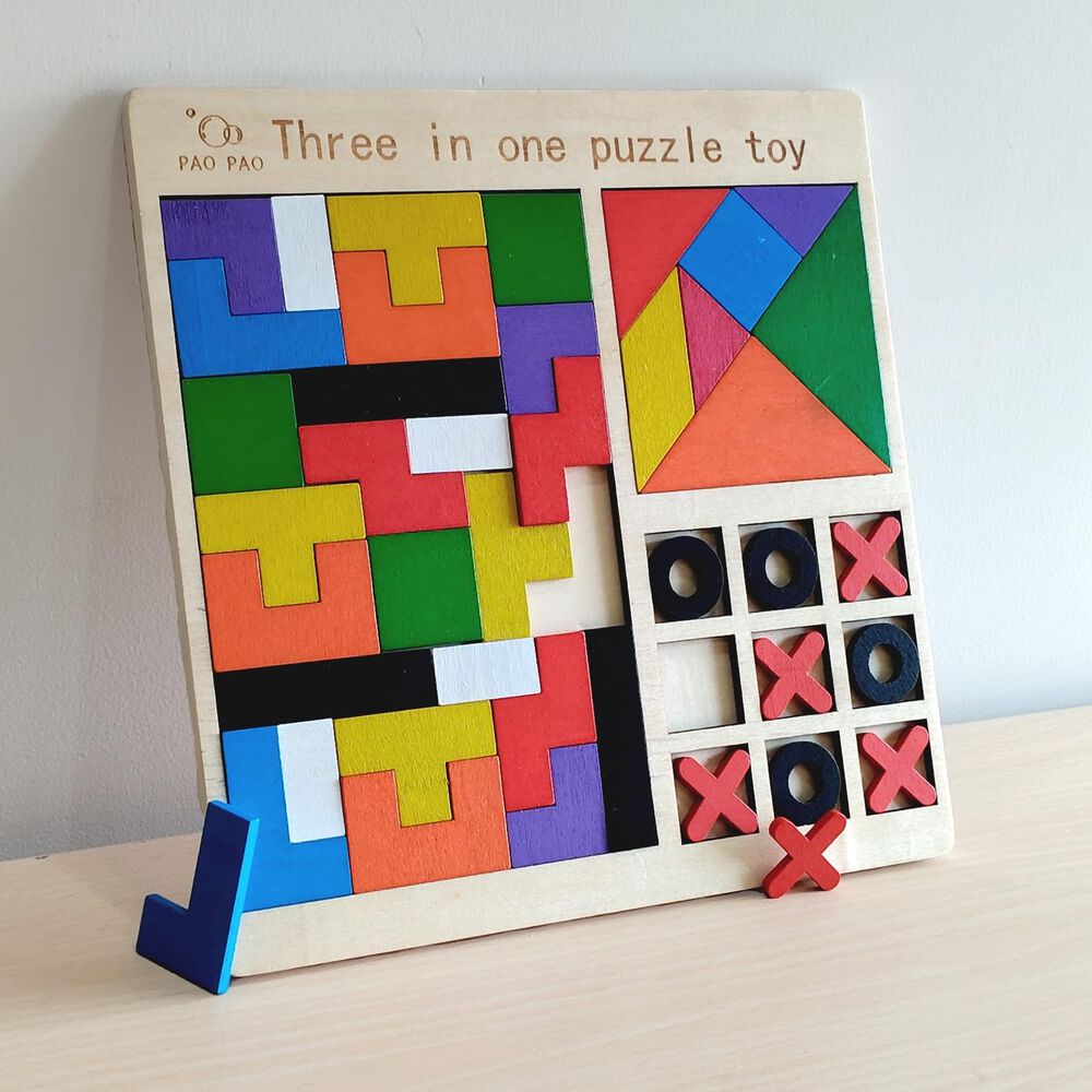 Tangrama Tetris Gato Colorido Rompecabezas Puzzle 3d Unico image number 3.0