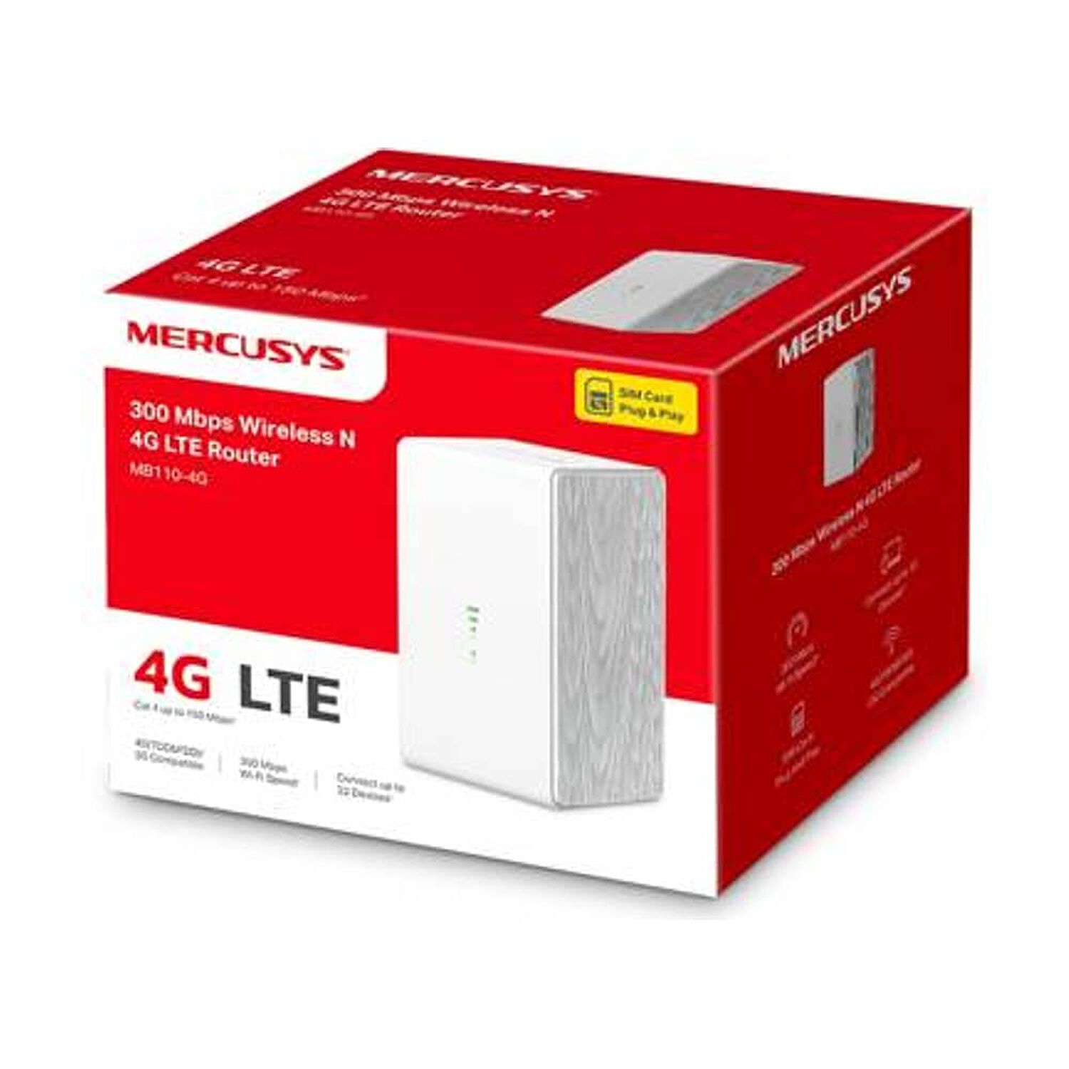 Router Mercusys Mb110-4g Lte, Wi-fi 300 Mbps, Ethernet image number 3.0
