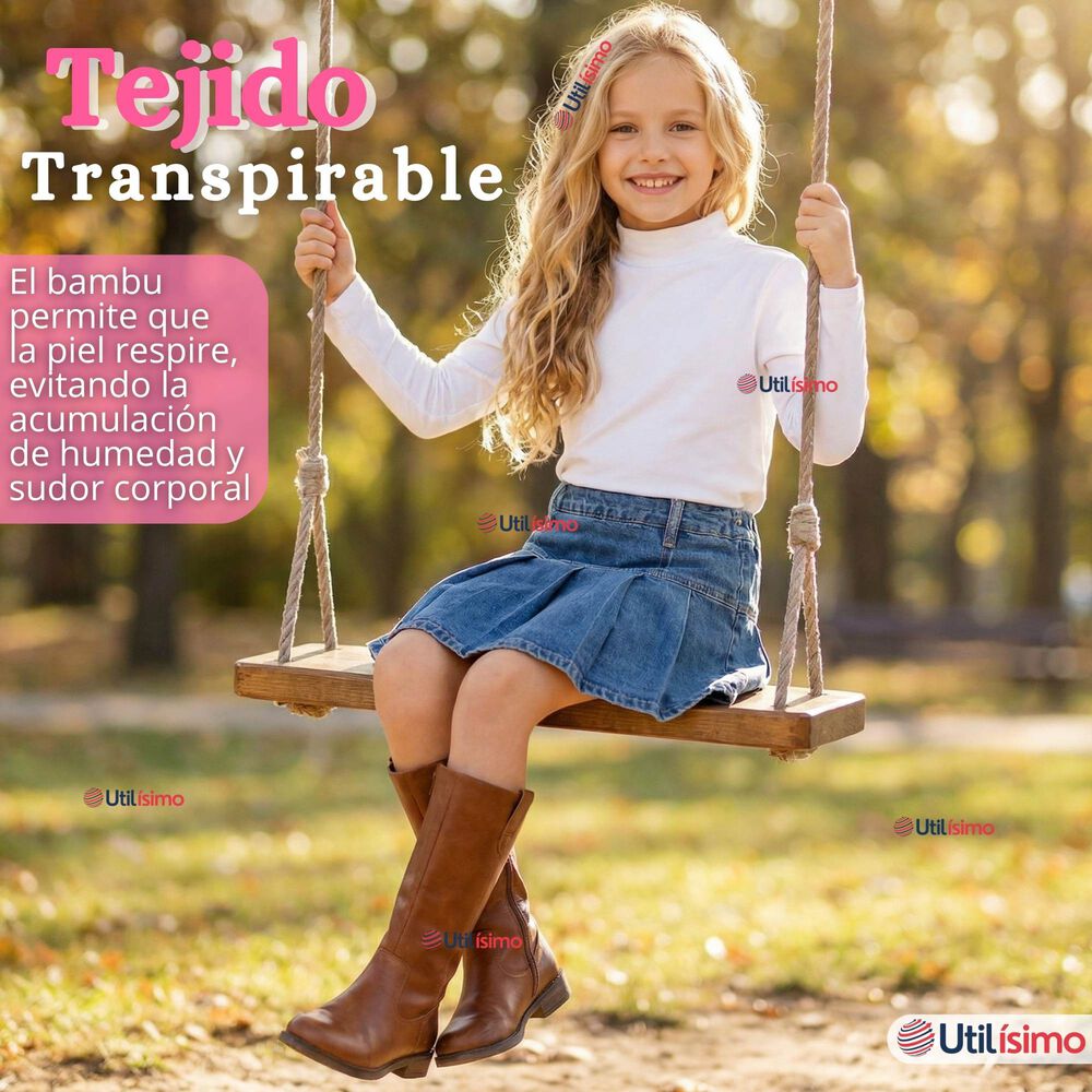 Pack 6 Poleras Camisetas Bamb&uacute; Cuello Beatle Primera Capa Manga Larga Colores Surtido Ni&ntilde;a image number 8.0