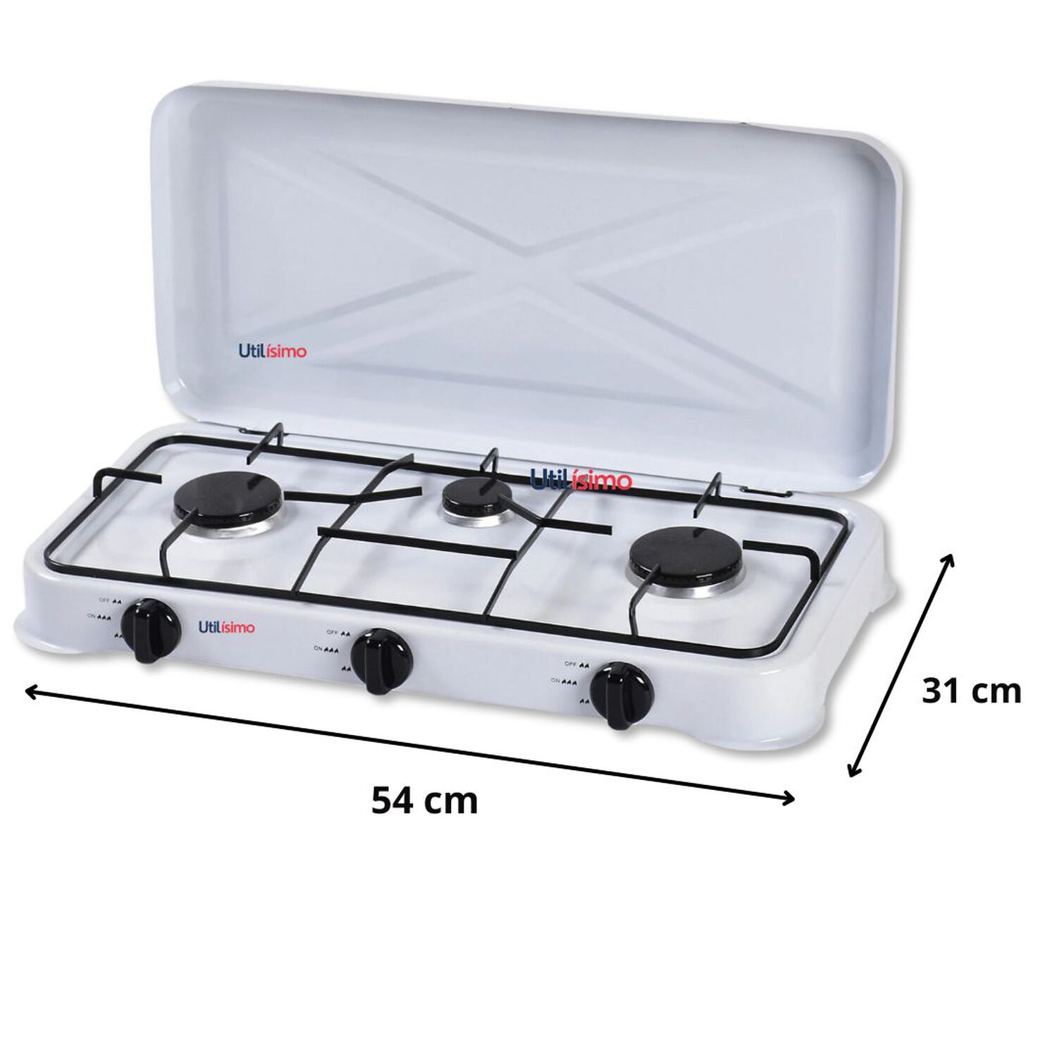 Cocina Encimera A Gas Licuado 3 Platos Blanca image number 2.0