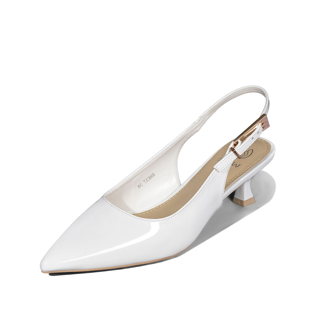 Zapato Taco Talón Abierto Simil Charol Mujer Weide Ghe37 image number 5.0