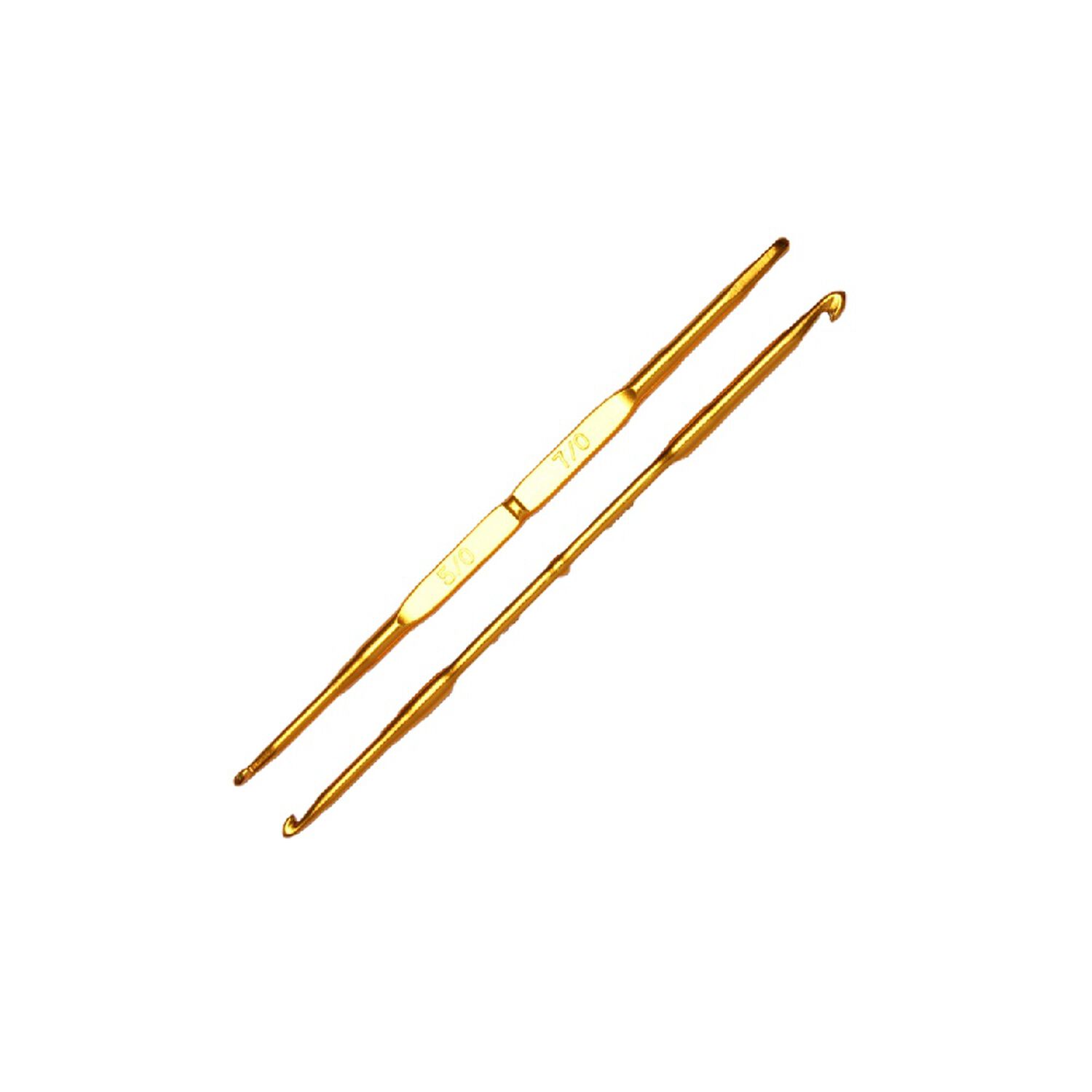 Crochet Doble Aluminio Dorado Lanas 4 Medidas (2mm A 4mm)