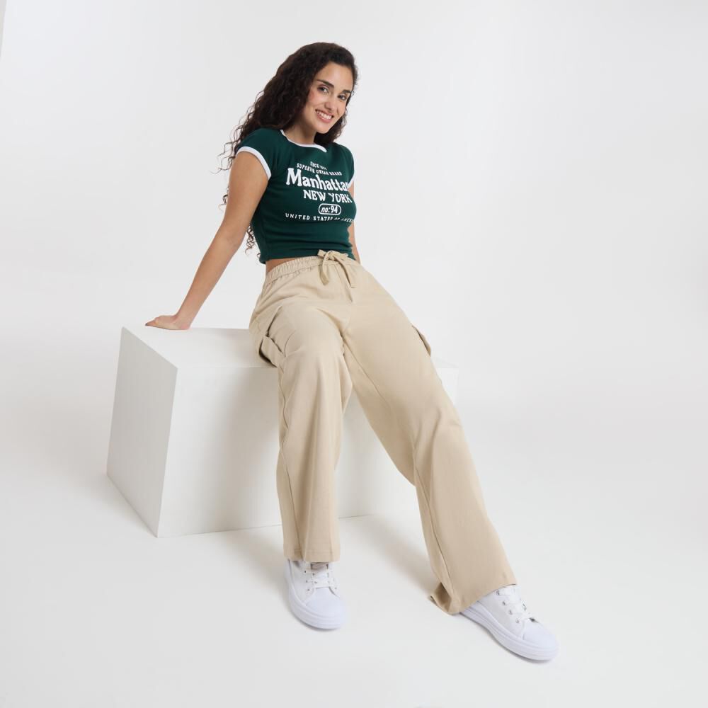 Pantalón De Buzo Tiro Medio Cargo Mujer Freedom image number 1.0