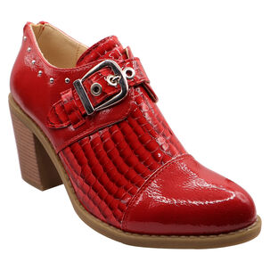 Botin Correa Hebilla Rojo