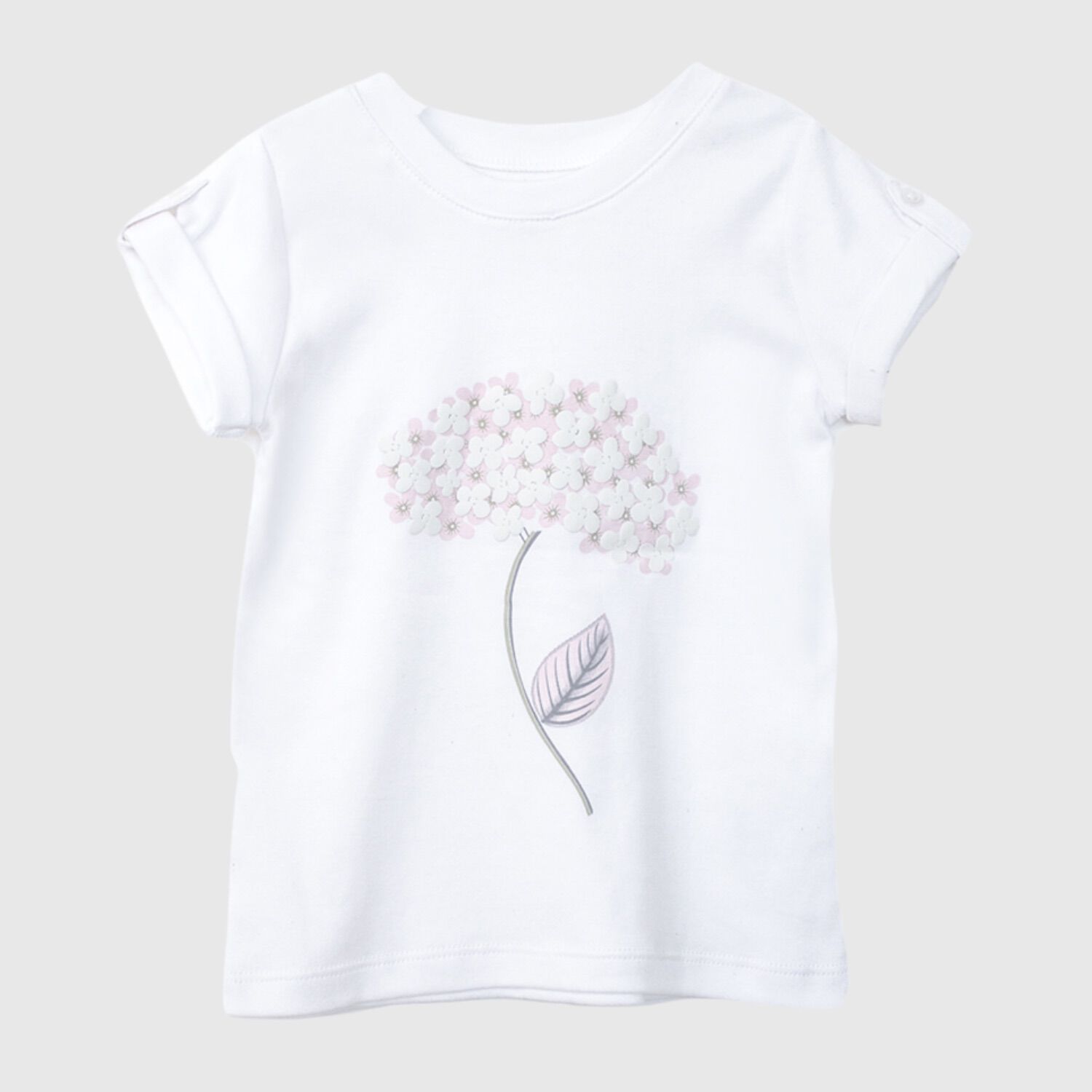 Polera Blanca Flor Adulto Algod&oacute;n Peruano image number 0.0