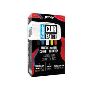 Kit Pintura Cuero 5 Colores + Impl. Pebeo Setacolor Cuir