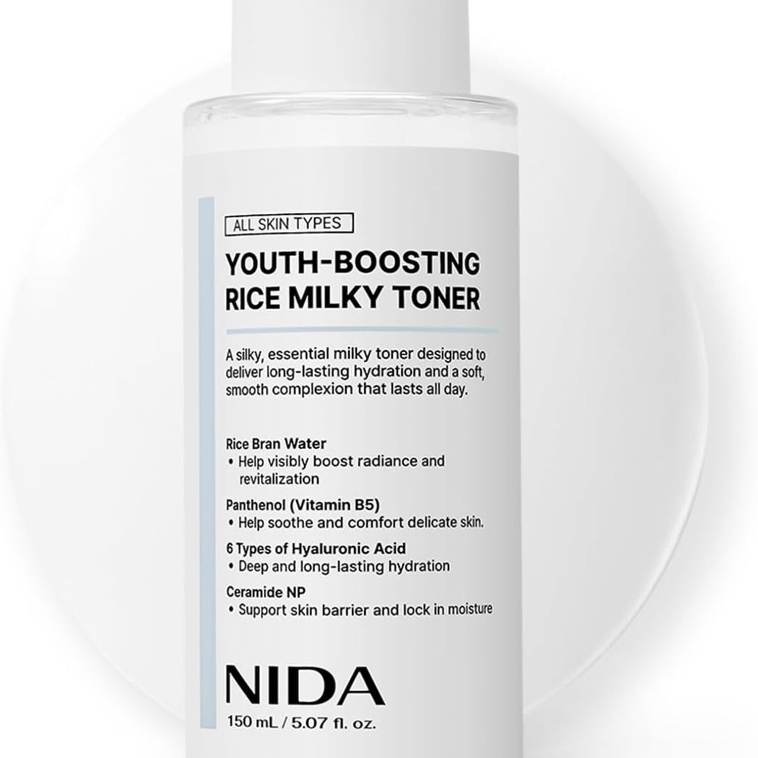 Youth-boosting Rice Milky Toner (nida) - 150ml T&oacute;nico Aclarante E Hidratante Con Extracto De Arroz Y Niacinamida image number 1.0